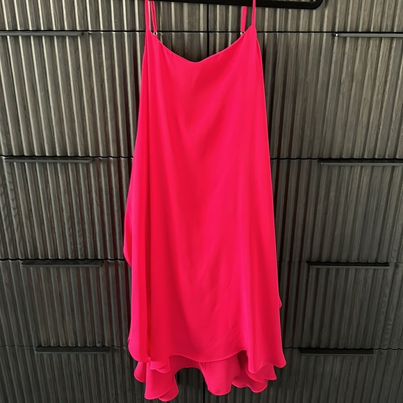 Alice & Olivia Hot Pink Silk Dress - Picture 2 of 10